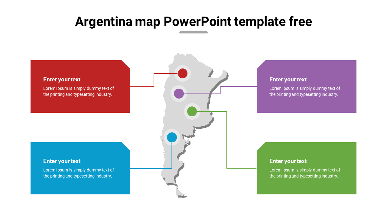 Free - Argentina Map PowerPoint Template Free Presentation 4-Node